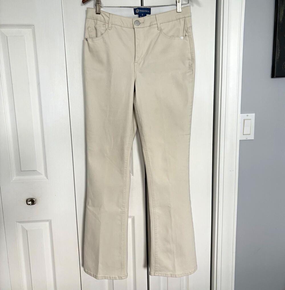 Democracy Ab Solution Jeans Women’s 8 Classic Cream Straight Leg Stretch Cotton
